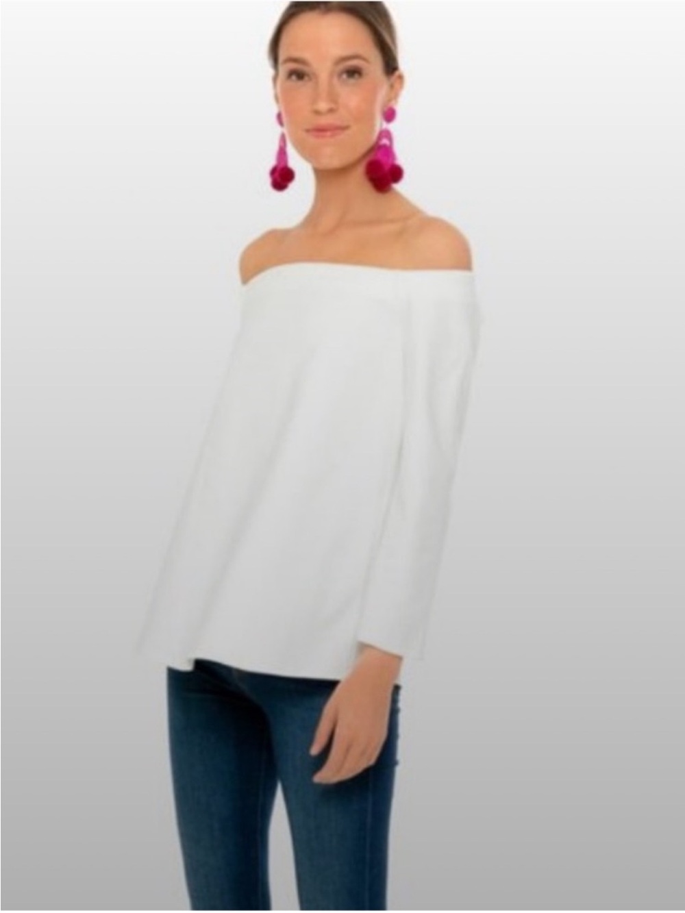 Tuckernuck Miranda White  Elastic  off the Shoulders Top